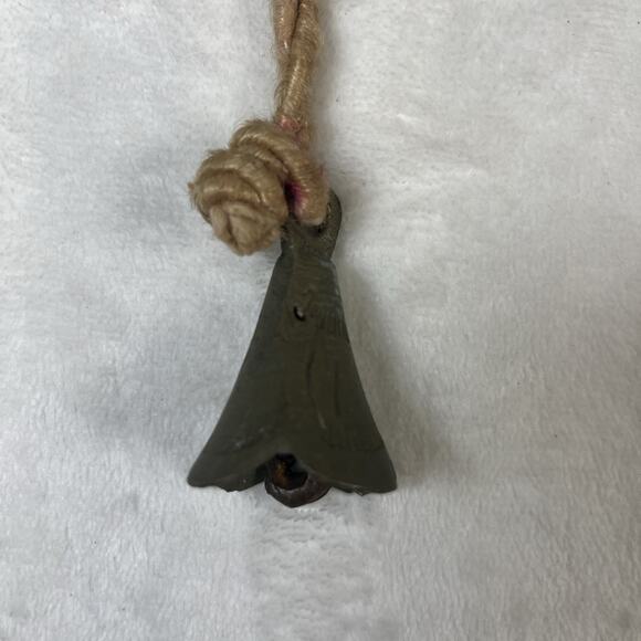 Vintage Rustic Handmade 6 Brass Wind Bells Charms On Rope Great Sound, India - Picture 3 of 11